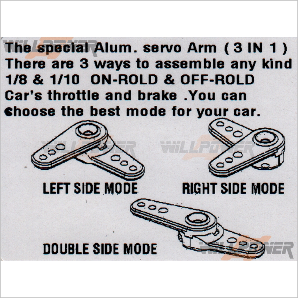 3 in 1 Throttle Brake Alum Servo Horn//Arm 25T RC-WillPower ACE Futaba