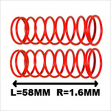 G.V. Model Shock absorber spring (R=1.6mm & L=58mm / red). Can be used by RAMBO BUGGY, RAMBO #MV1383R [Mammoth]