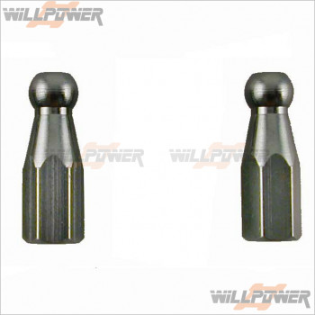 HongNor 6mm Alum Ball & Socket (Gray) * 2 #L-28 [X-10E][LD3][CD3]