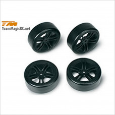 TeamMagic E4D Drift Car Mounted Tire (5 Spoke, Black)(4 pcs) #503302BK [E4D][E4]