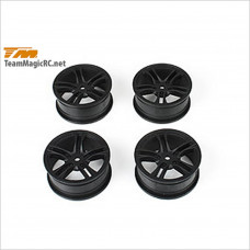 TeamMagic E4 Drift Car Wheel-Black (5 Spoke, Baked Coating)(4 pcs) #503315FBK [E4D][E4]