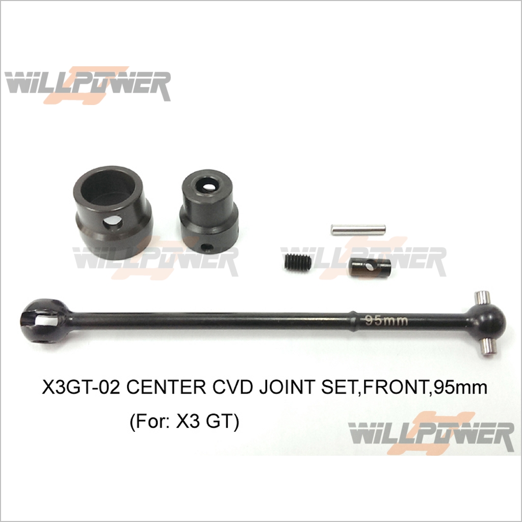Rear Center Rear CVD Drive Shaft HongNor X3-GT/X3-GTe RC-WillPower #X3GT-01A