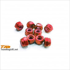 TeamMagic 3mm Alum. Lock Nut (10) RED #111007R [M8JR]