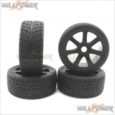 Z-Car 1/8 On Road RT Tires + 7 Spokes Wheels w/Foam #TB9810M3-3