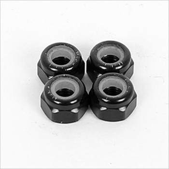 ARC 3mm Nylon Nut-Black Alu (4) #R115001 [R11]