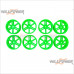 HongNor 1/10 6-Spoke Wheel, Green #ES-43G