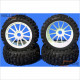 G.V. Model Rally Tires NR + 12 Spoke Wheel White + Foam W/Glue 4pcs #D08B03NRSWH2