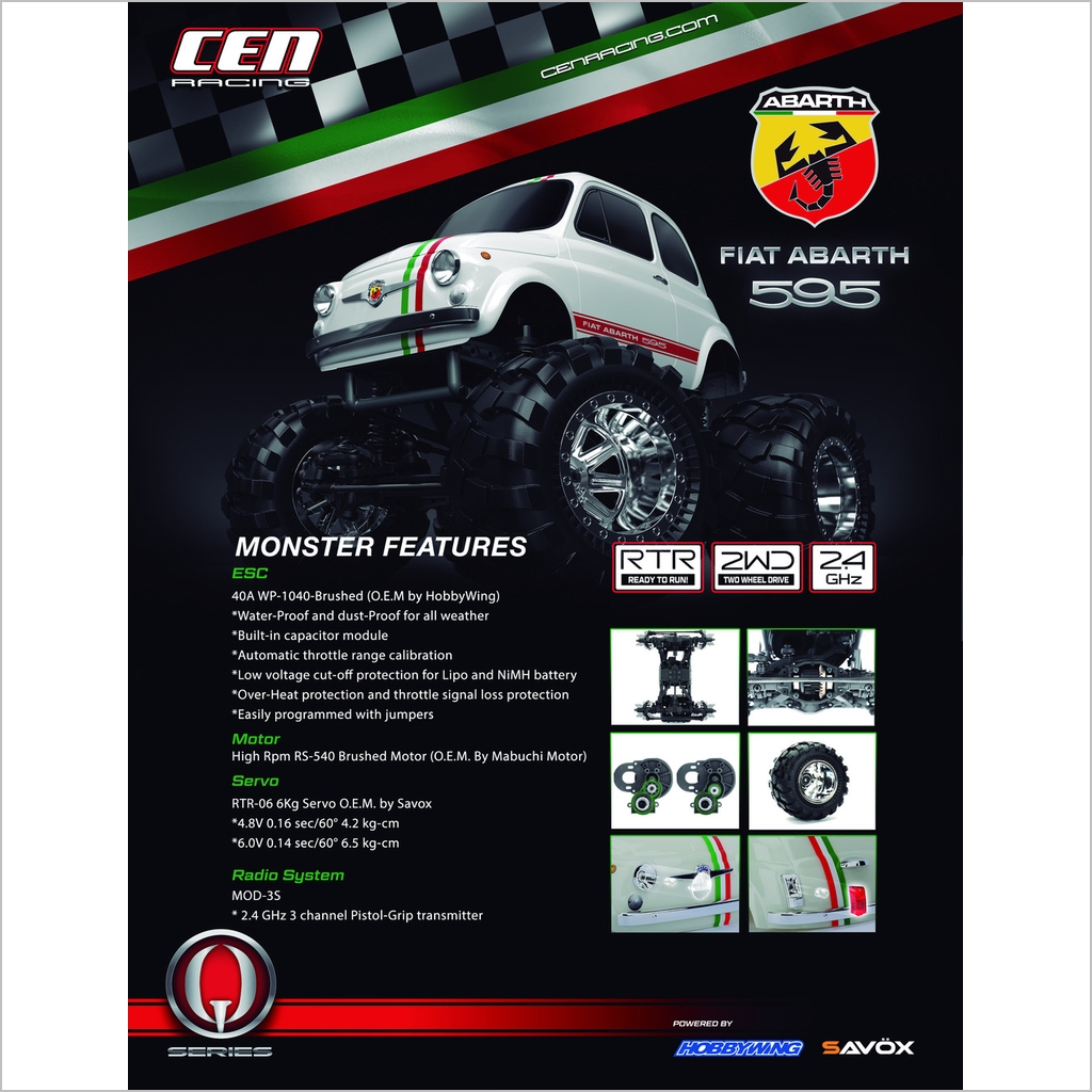 Fiat ABARTH 595 1/12 Soild Axle Monster Truck RTR #8912 (RC