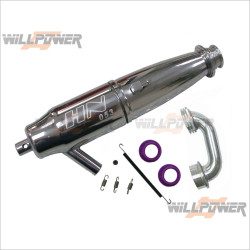 HongNor 1/8 In-Line Pipe Set, Polished (off-road) 053 * 1 set #PI-802 HongNor 1/8 In-Line Pipe Set, Polished (off-road) 053 * 1 set #PI-802