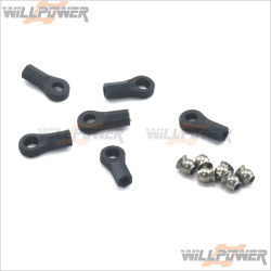 TeamMagic Ball End & 5.8mm Single Flanged Steel Ball (6) Black #115027BK [M8JR][M8ER][E6 III BES][E6 III][E6][B8ER]