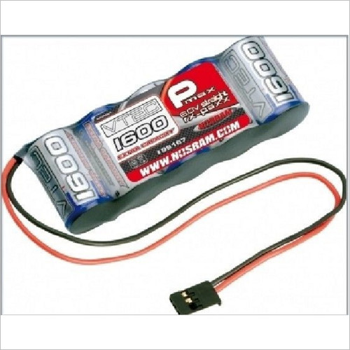 NOSRAM NOSRAM Extra Capacity RX-Pack Futaba 6.0V - 1600mAh - Straight,99167 #99167